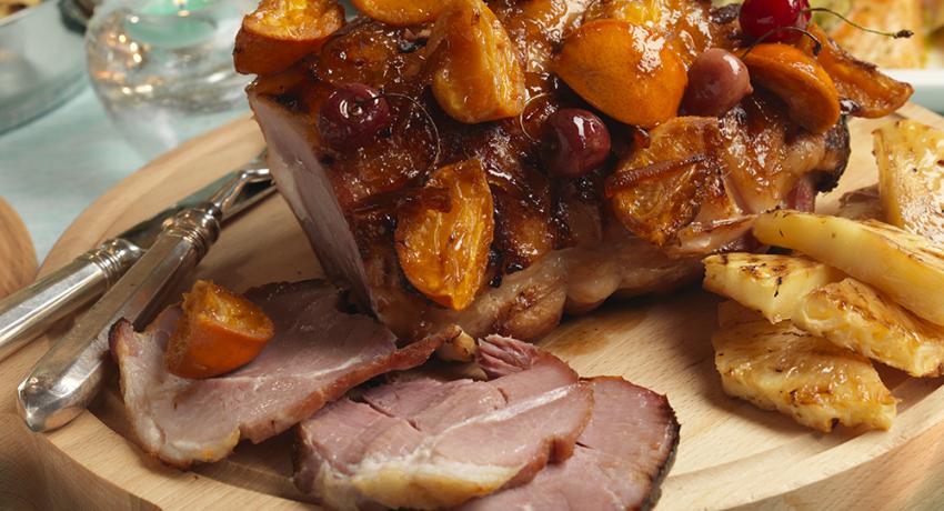Gammon With Caramelised Tangerines and Cherries