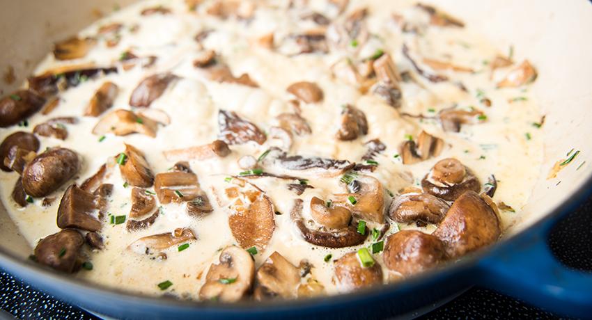 Mushroom, chestnut and artichoke ragout